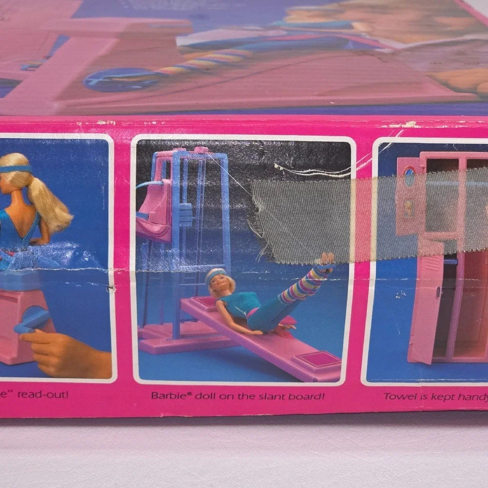 VTG Mattel 1984 Barbie Workout Center Retail BOX ONLY Display‎ Collection Flawed
